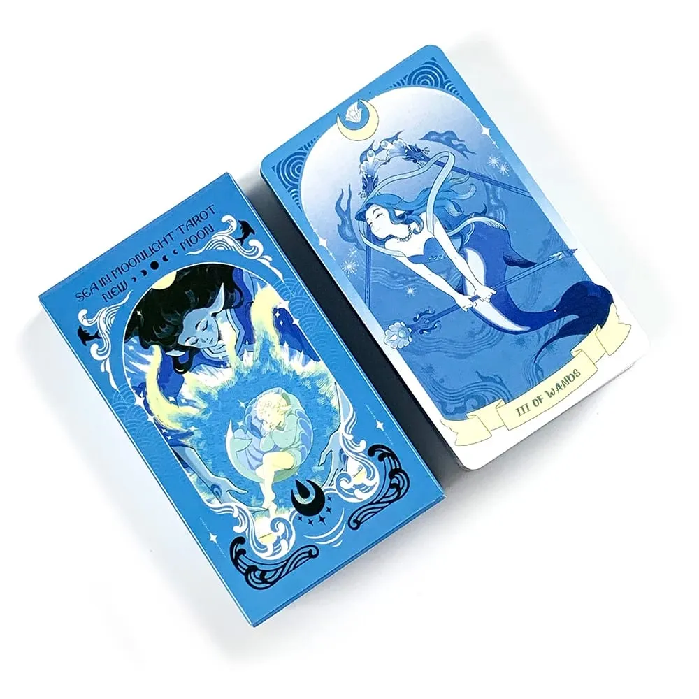 Sea in Moonlight Tarot Cards 78 Card English Version Divination Board Games Perfect for Emotional Healing & Intuitive Reading — image 1