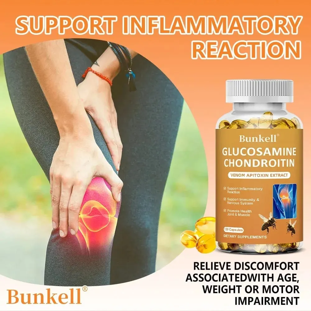 Glucosamine Chondroitin MSM 120 Capsules for Joint and Knee Health Immune System Non-GMO Gluten-Free