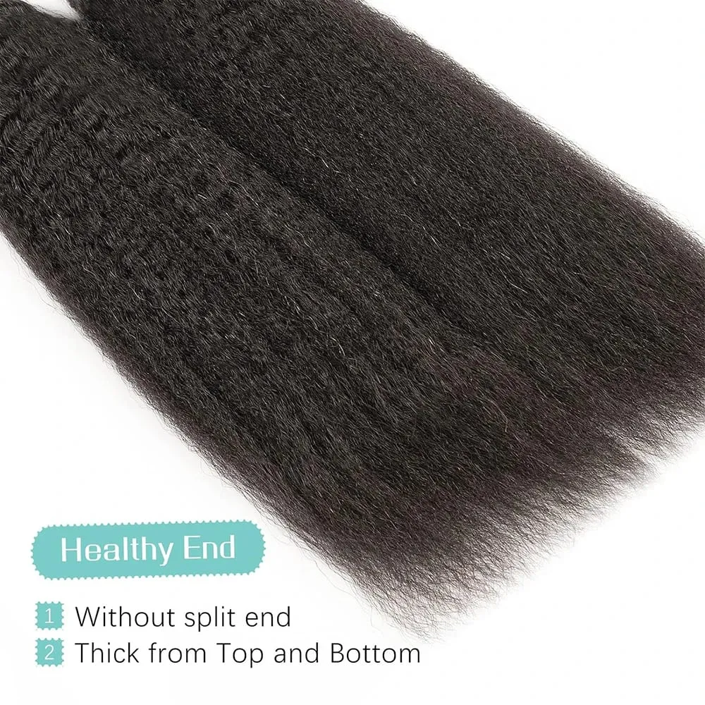 Kinky Straight Tape In Hair Extensions 20Pcs/50g Yaki Tape Ins Invisible Adhesive Glue Seamless Full Head Remy 100% Human Hair — image 5