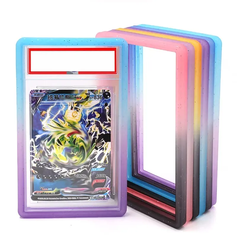 35PT Grade Graded Card Slab Gradient Silicone TPU Bumper Case Guard Protector For Sports Game Pokemon Card Display Sleeves Skin — image 3