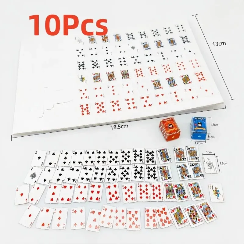 10Pcs Mini Fingertip Playing Cards Portable Outdoor Travel Set - Super Party Game for Gatherings Ideal Small Card Game Toy