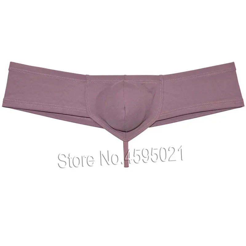 Men's Sexy Low Rise Mini Briefs Panties Solid String Crotch Brazilian Bikini Underwear Solid Enhance Pouch Boxer Briefs for Men