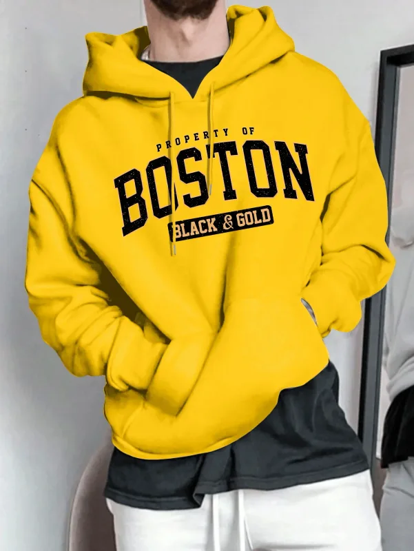 Men's hooded sweatshirt - American retro casual loose-fitting pullover shirt — image 11
