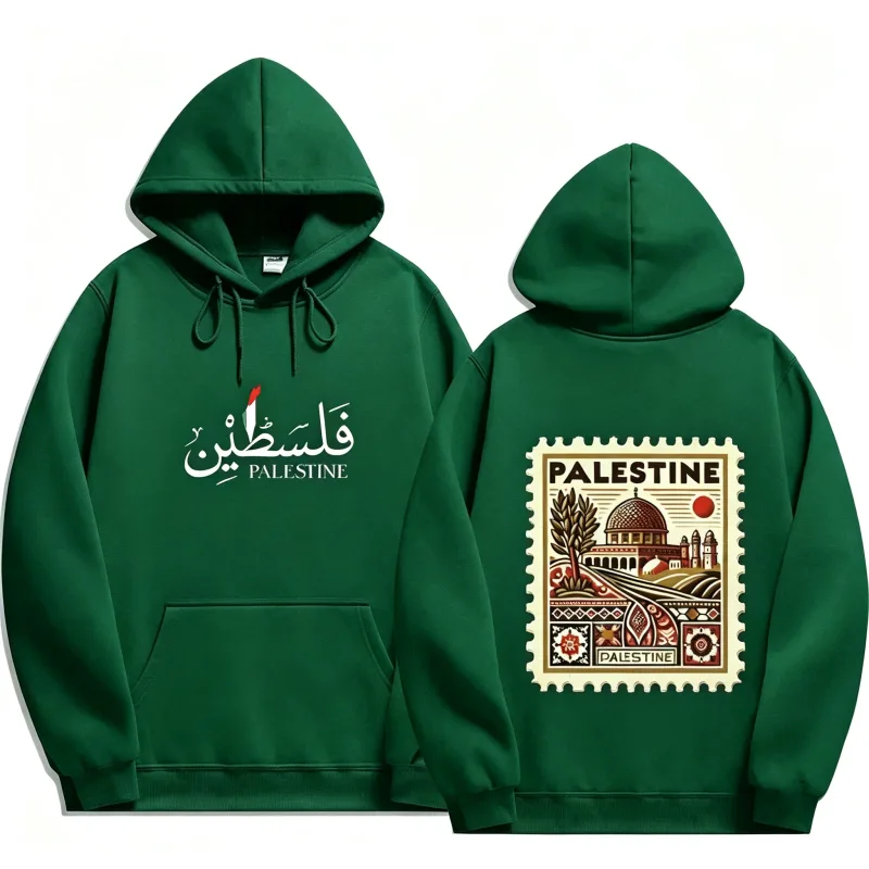 Unisex Autumn Winter Vintage Casual Pullover Sweatshirts Palestine Hoodie Fashion Harajuku Aesthetic Retro Graphic Hoodies Tops