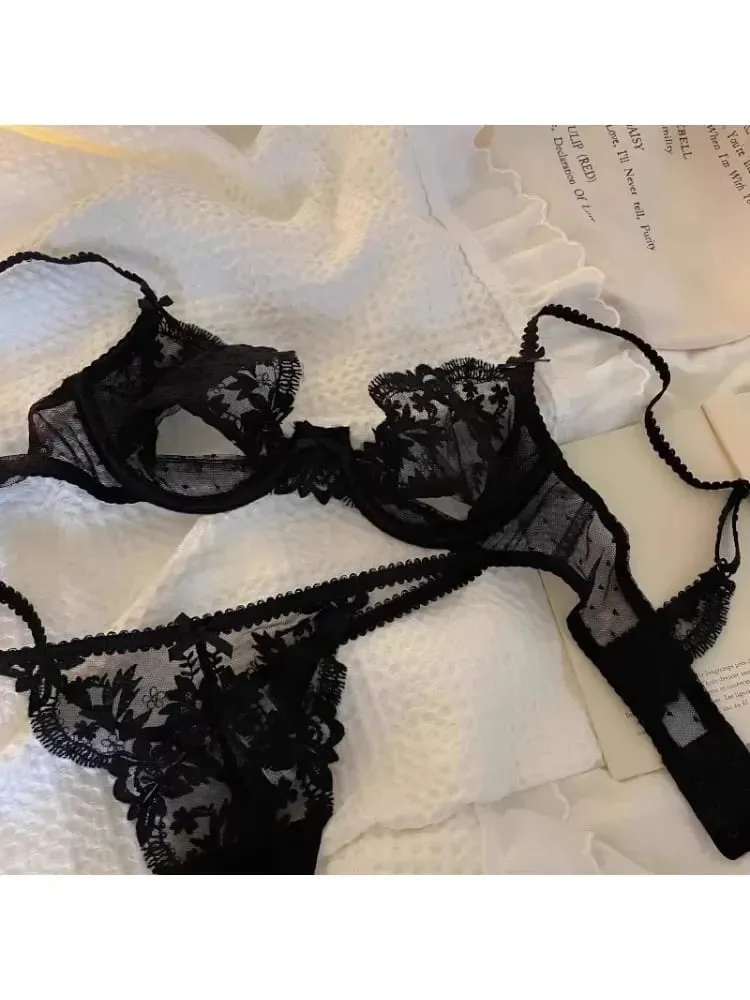 Riviera Sheer Bralette - บรา Underwire ครึ่งถ้วยระบายอากาศได้ ชุดชั้นในลูกไม้พร้อมฤดูร้อนไม่มีฟองน้ำ เป็นมิตรกับคลื่นความร้อน — image 2