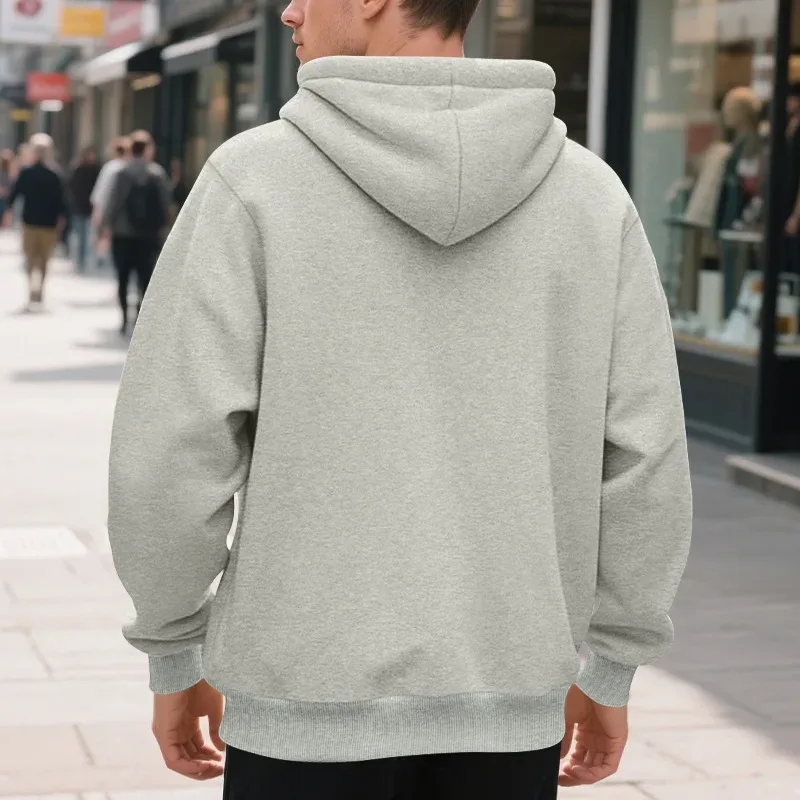 New 2026 Men's Autumn Casual Solid Long Sleeve Zipper Hooded Sweatshirt Coat Male Fashion Outdoors Sportswear Hoodies Jackets