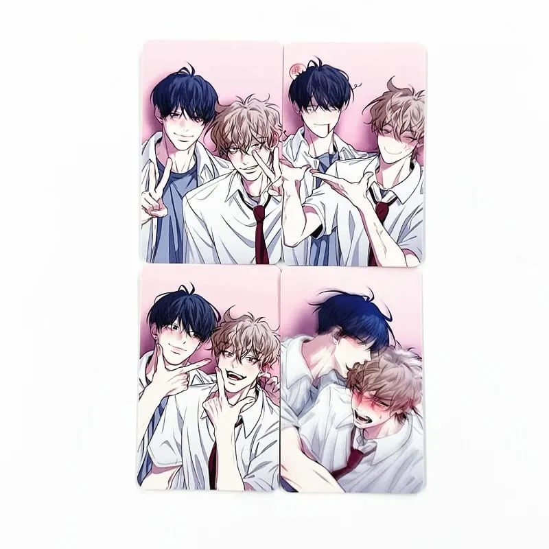 4Pcs/Set BL Manhwa Negative Love Laser Photocards - Tae-yoon Jae-min Character Lomo Cards Souvenir Gift for Fans