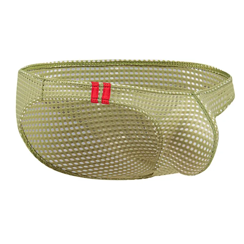 Mannen Slips Zomer Ademende Gaten Ondergoed U Bolle Dunne Lage Taille Heren Ondergoed Slips Slip Onderbroek Calzoncillos