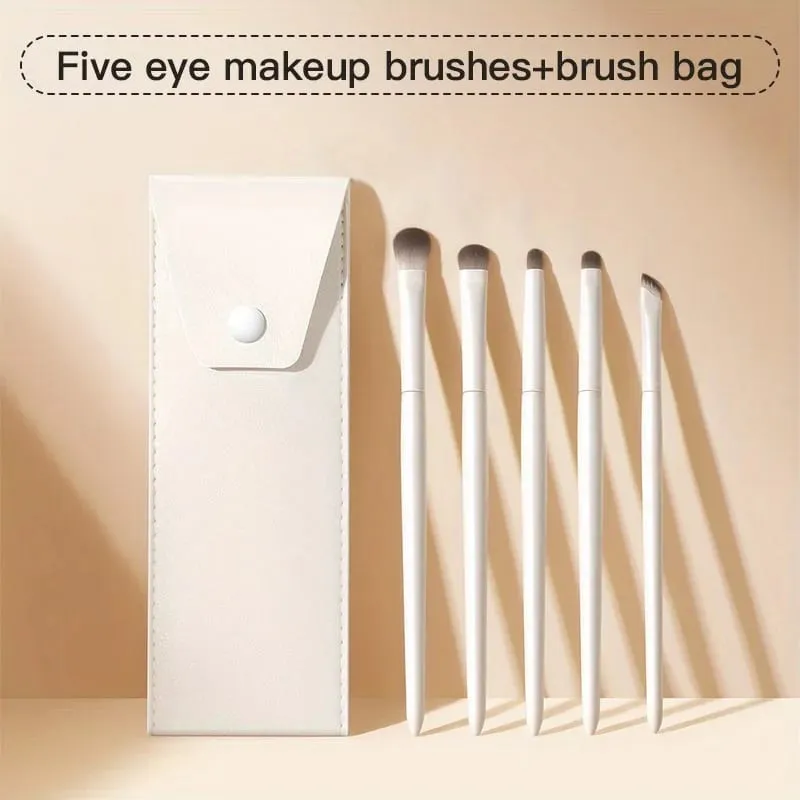 10pcs Natural Eye Makeup Brushes Set Detail Eyeshadow Brush Makeup Brush White Ultra Soft Eyeshadow Eyeliner Makeup Tool