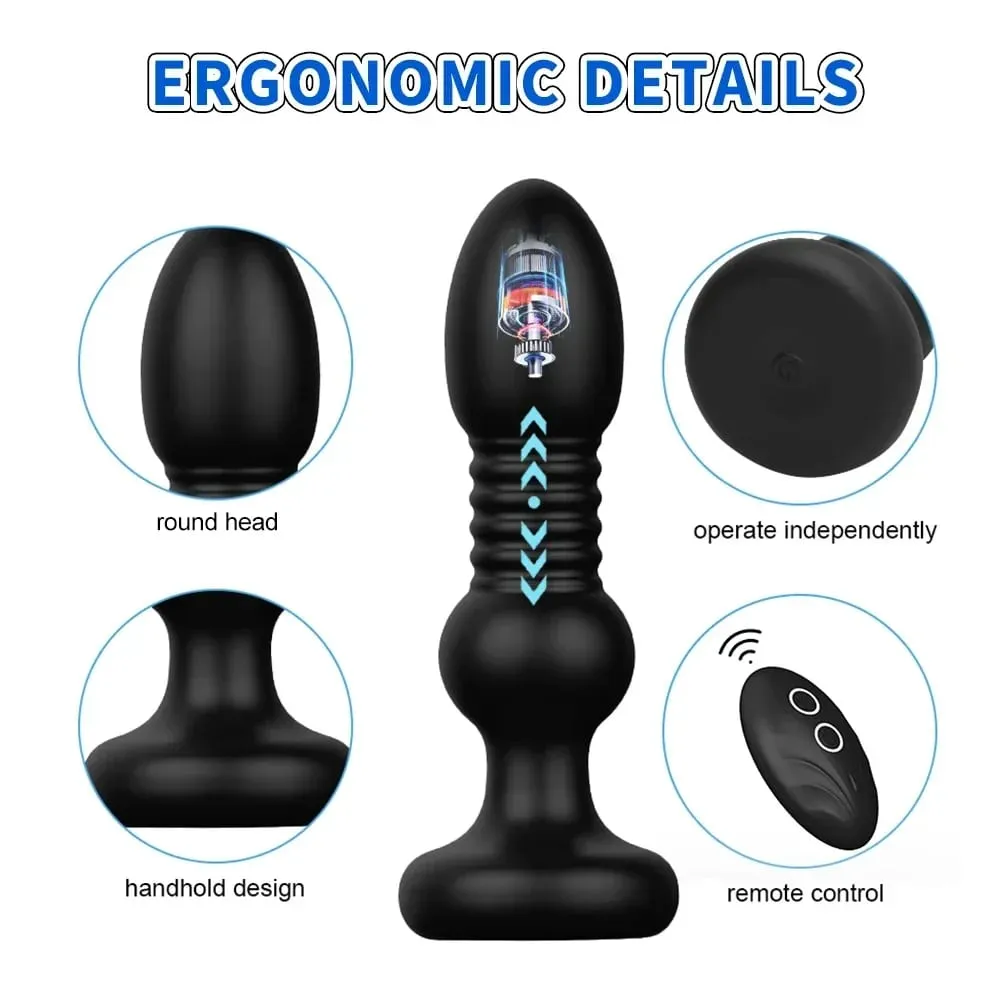 Telescopic Vibrating Butt Plug Anal Vibrator Wireless Remote Sex Toys for Women Ass Anal Dildo Prostate Massager Men and Female