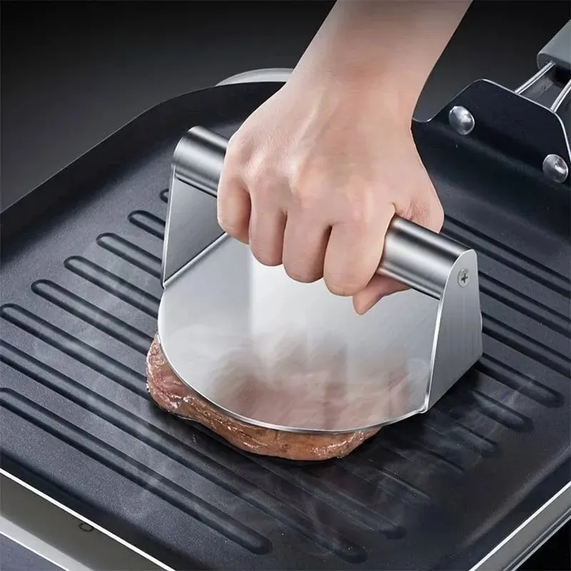 New Stainless Steel Smash Burger Press | Heavy Duty Patty Maker & Smasher Mold for BBQ Grilling Kitchen (Non-Stick)