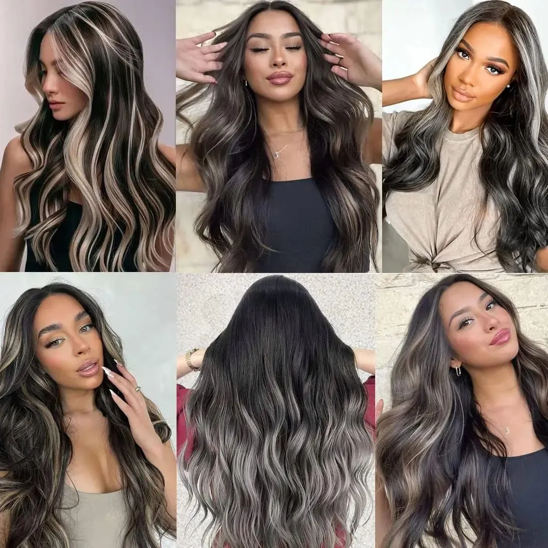 20 Inch Seamless Tape in Hair Extensions Human Hair Soft Invisible Black to Light Gray Color in Human Hair Extensions 30g/20pcs