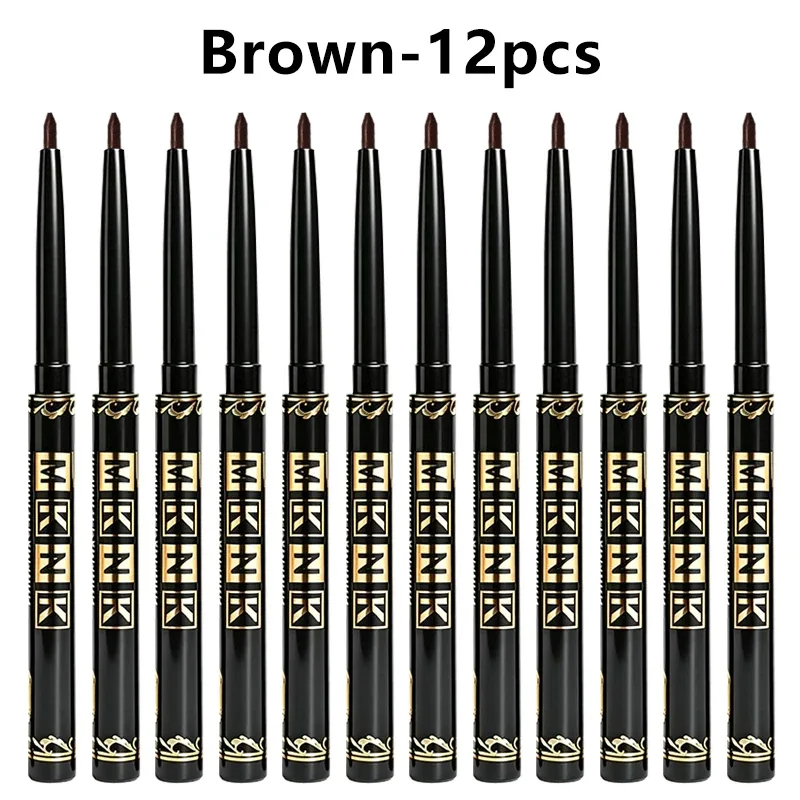 Black Brown Eyeliner Pencils Waterproof Sweatproof & Smudge-Proof with Easy Twist Application Eye Liner Pen for Bold Eye Makeup