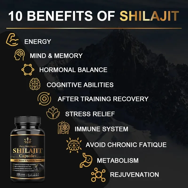 Shilajit Pure Himalaya Organic Shilajit Supplement med Purity Høj dosering og styrke til energistyrke og immunitet mænd og kvinder — image 4