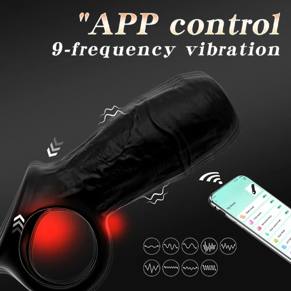 Vibrating Penis Sleeve Cock Ring Penis Ring Vibrator Penis Extender G Spot Stimulation Male Couples Adult Sex Toys for Men — image 4