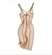 2026 Summer Sheer Mesh Overlay Spaghetti Strap Midi Dress Waist Cinched Sleeveless Women Accessories Versatile Chic Lady Outfit — image 8