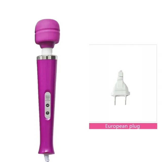 成人性玩具 AV 振動器強力魔棒 G 點刺激按摩器陰蒂振動器性玩具女性自慰黑狼新款 10 速魔棒按摩器大魔棒按摩棒 AV 振動器性感陰蒂女性性玩具歐元