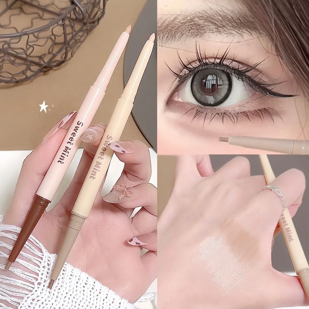 Double Head Eyeliner Pen Lying Silkworm Eye Brighten Bronzer 2 in 1 Waterproof And Durable Not Easy To Halo Dye Natural Makeup