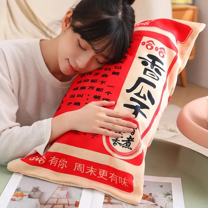 New Giant Size Simulation Chinese Bag Of Melon Seed Plush Toys Soft Soothing Pillow Mattress For Kids Family Funny Toys For Kids