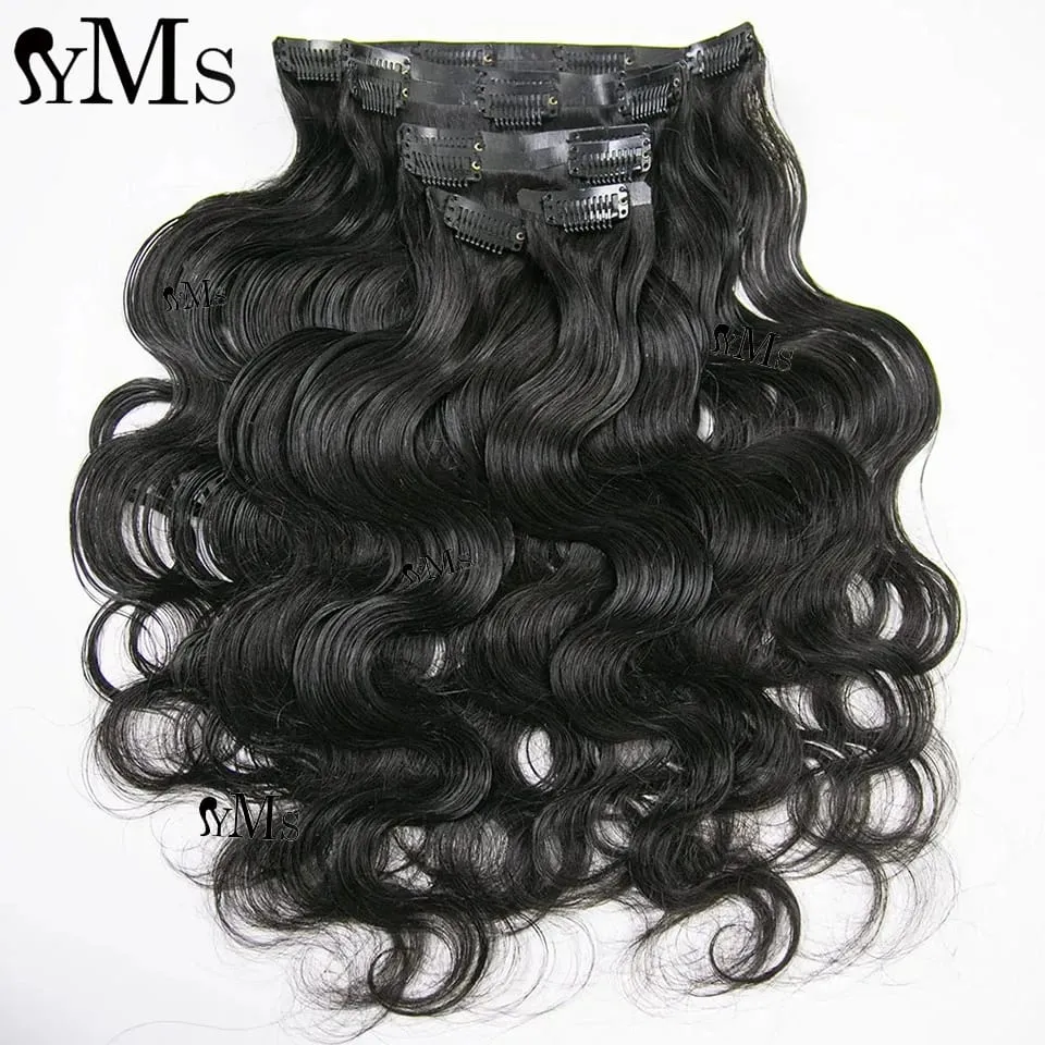 Invisible Edge Clip In Hair Extensions Body Wave YMS HAIR Body Wave Seamless PU Weft Thin Skin Clip In For Women Wholesale — image 5