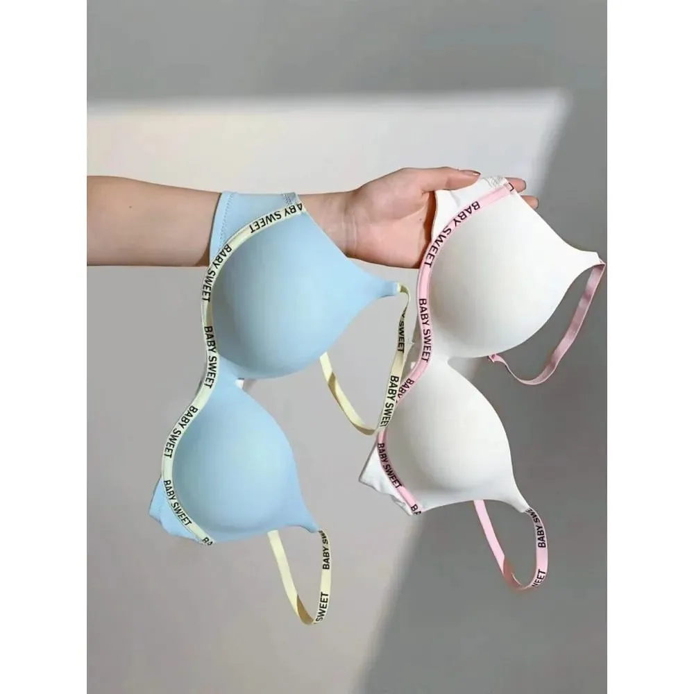 Vibrant Dopamine Color Seamless Wirefree Push Up Bra Panty Set Soft Comfy Sexy Lingerie Underwear For Women 32‑38AB