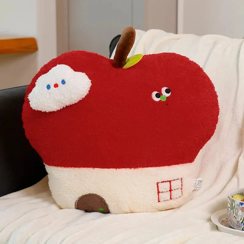 Cute Apple House Plush Pillow Optional With Blanket 2‑in‑1 Throw Cushion Kawaii Fruit Stuffed Pillow Sofa Bedroom Decor Gift — image 4