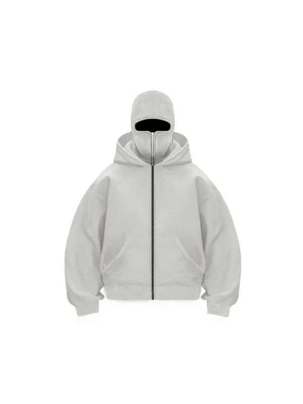 2025 Autumn Men Balaclava Y2K Gothic Harajuku Winter New Item Double Hooded Sweatshirt Men's Hooded Mask Zipper Sportswear Women