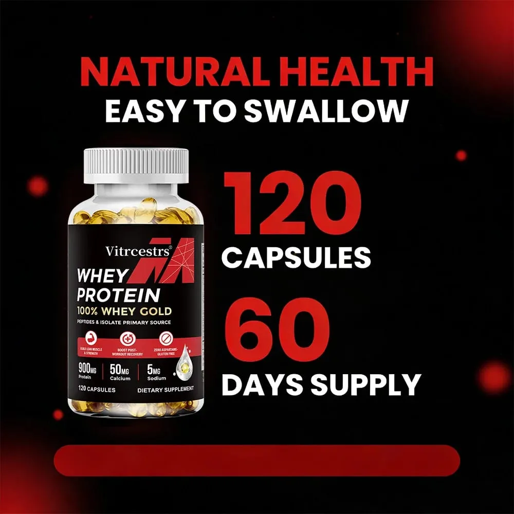 Whey Protein Capsules – High Concentration Promotes Post-workout Recovery Build Abdominal Muscle & Athletic