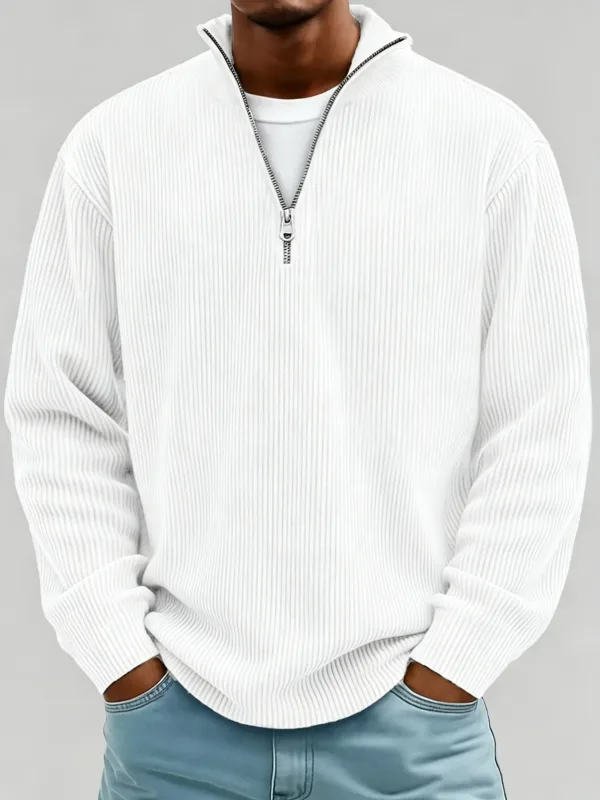 Men's Autumn Winter Stand-Collar Zip-Up Sweatshirt Loose Long Sleeve Casual Daily Outdoor Fashion Trendy Men's Outerwear — image 12