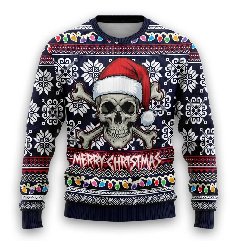 Pirate Santa Claus Graphic Ugly Christmas Sweater 2026 New Skull Graphic Sweatshirts Funny Design Pullovers Man Jumper Sweaters