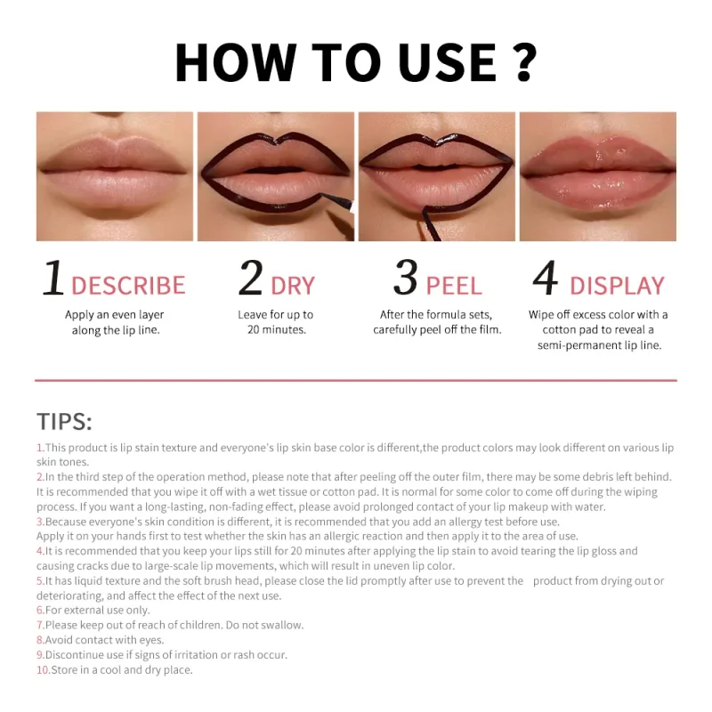 Lápis delineador labial descascável, mancha labial, tatuagem, longa duração, fosco, à prova d'água, transferência de manchas, cosmético labial, presente de natal — image 6