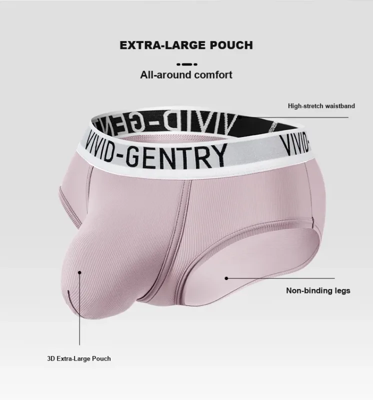 Men's Elastic Ice Silk Underwear Sexy Big U Convex Pouch Briefs Korean Youth Breathable Sports Panties Solid Mid Waist Underpant
