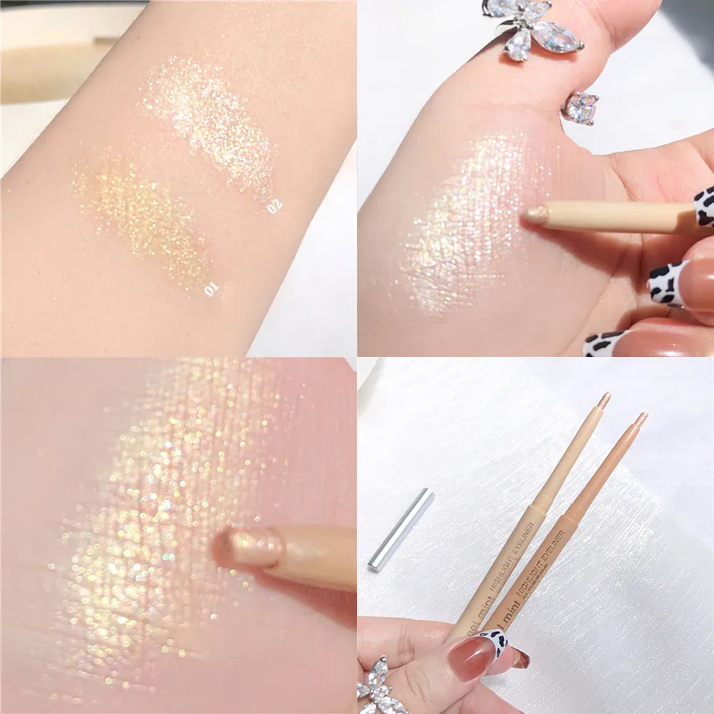 1/2pc Aegyo Sal Under Eye Highlight Pen Shimmer Pearl Eyeliner Pencil Natural Brightening Glitter Eye Shadow Crayon Makeup Stick