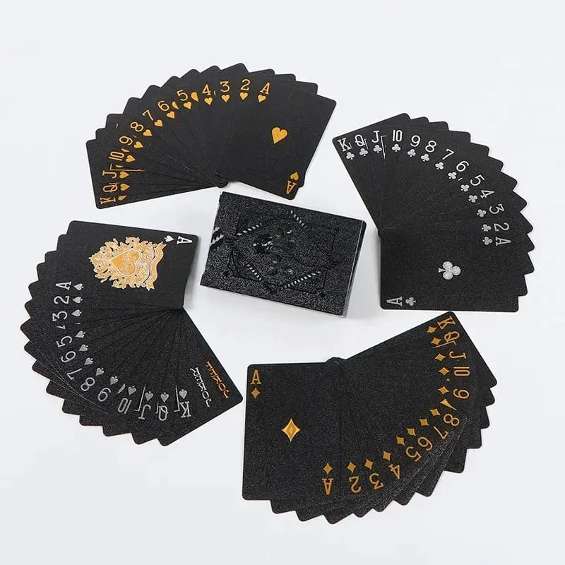 -Color Black Gold Playing Card Game Card Group Waterproof Poker Suit Magic Dmagic Package Board Game Collection Entertainment