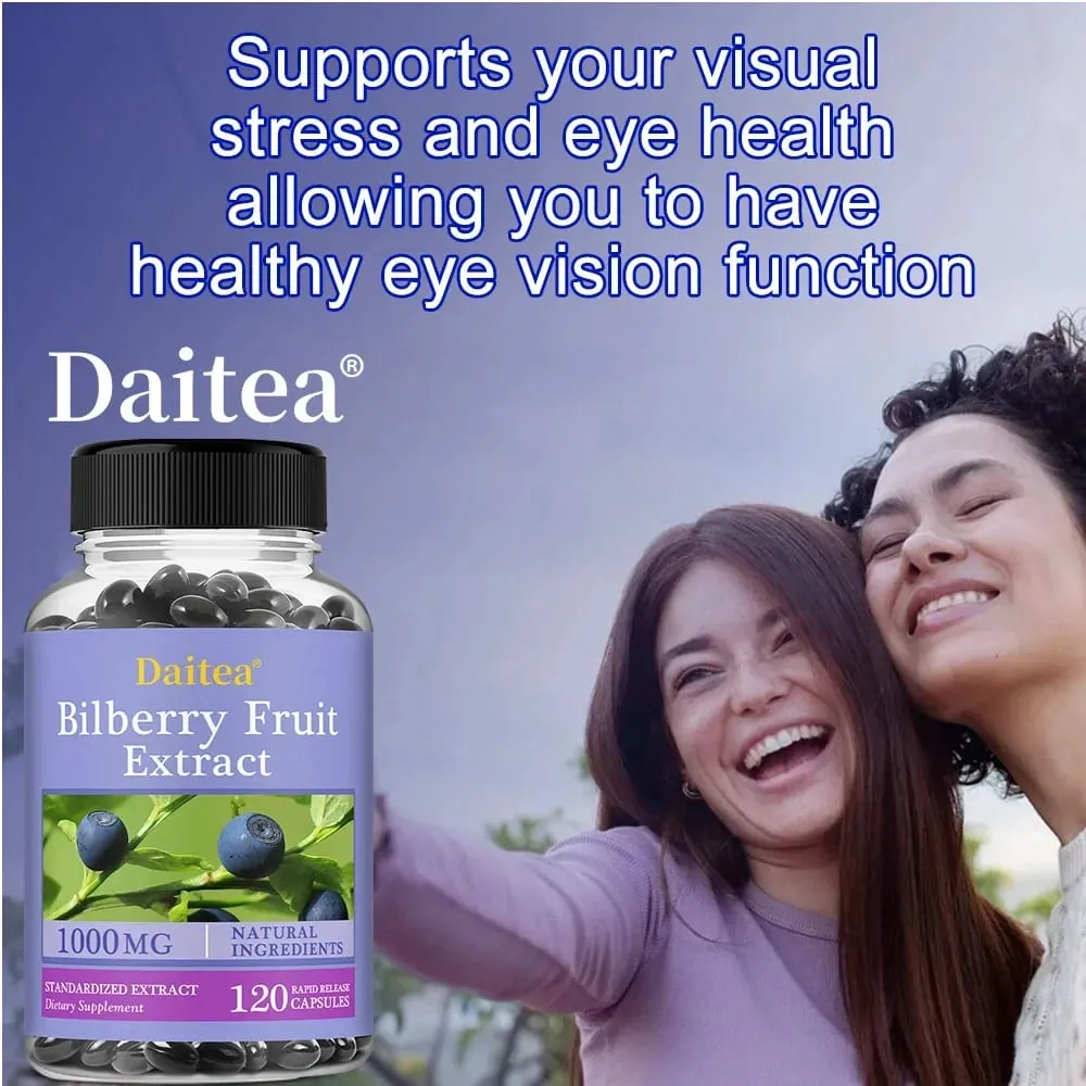 Premium Bilberry Extract Eye Vitamin Supplement Promotes Vision Health Antioxidant Benefits and Improves Cardiovascular Health