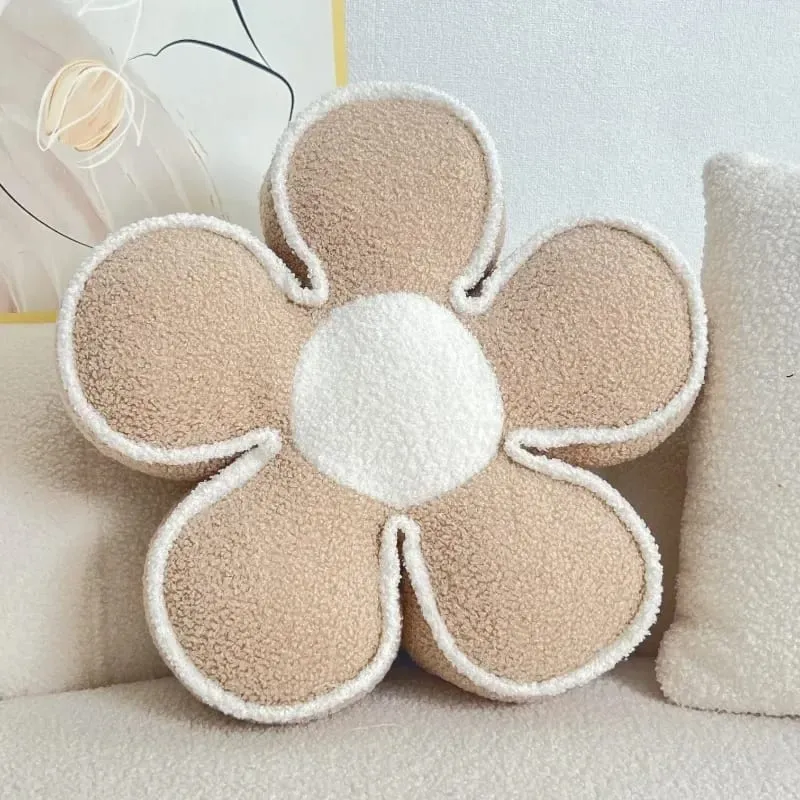 PP Cotton Filled Sunflower Pillow Flower Petal Shape Sofa Cushion Headrest Backrest Pad Living Room Bedroom Bay Window Decor