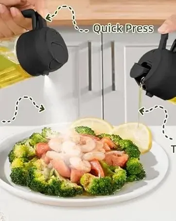 500ML 2-in-1 Dual Use Plastic Olive Oil Sprayer Dispenser Spray Pour Bottle Vinegar Mister Air Fryer BBQ Salad Kitchen Tools — image 8