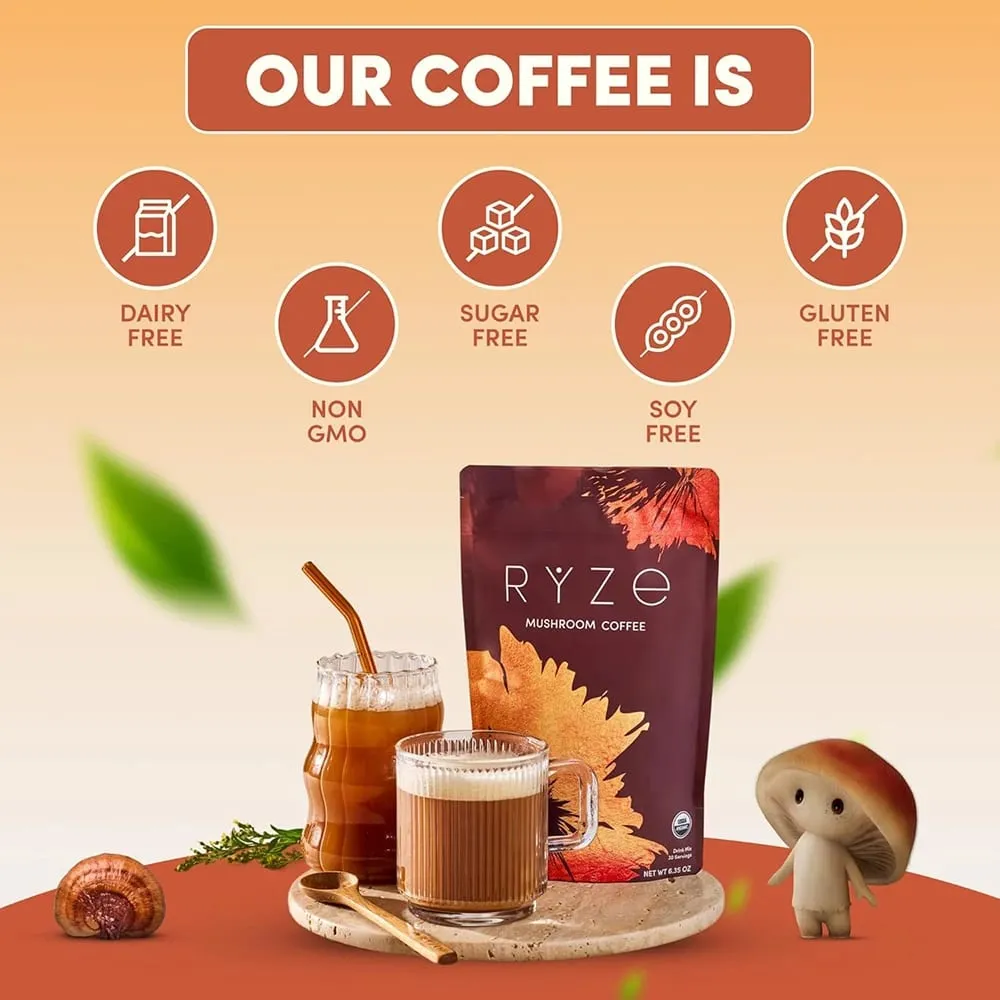 Organic Mushroom Powder Supplement for Coffee & Smoothies 6-in-1 Blend with Lions Mane Reishi Chaga for Brain & Immune Support — image 6