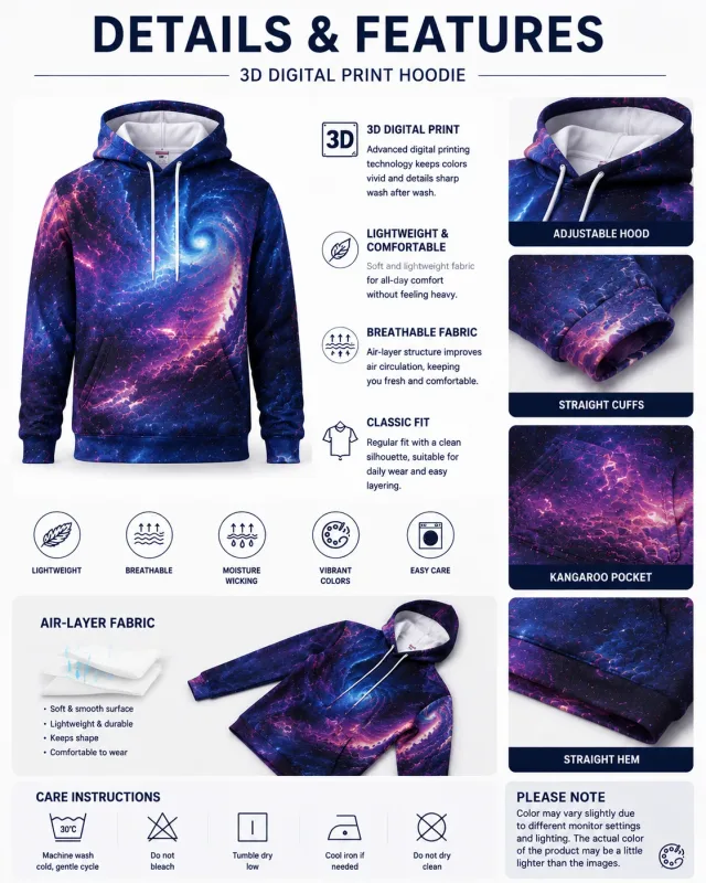 Men Gothic Werewolf Graphic Printed Hoodie Long Sleeve Pullover Sweatshirt Casual Full Moon Wolf Hooded Shirts Tops