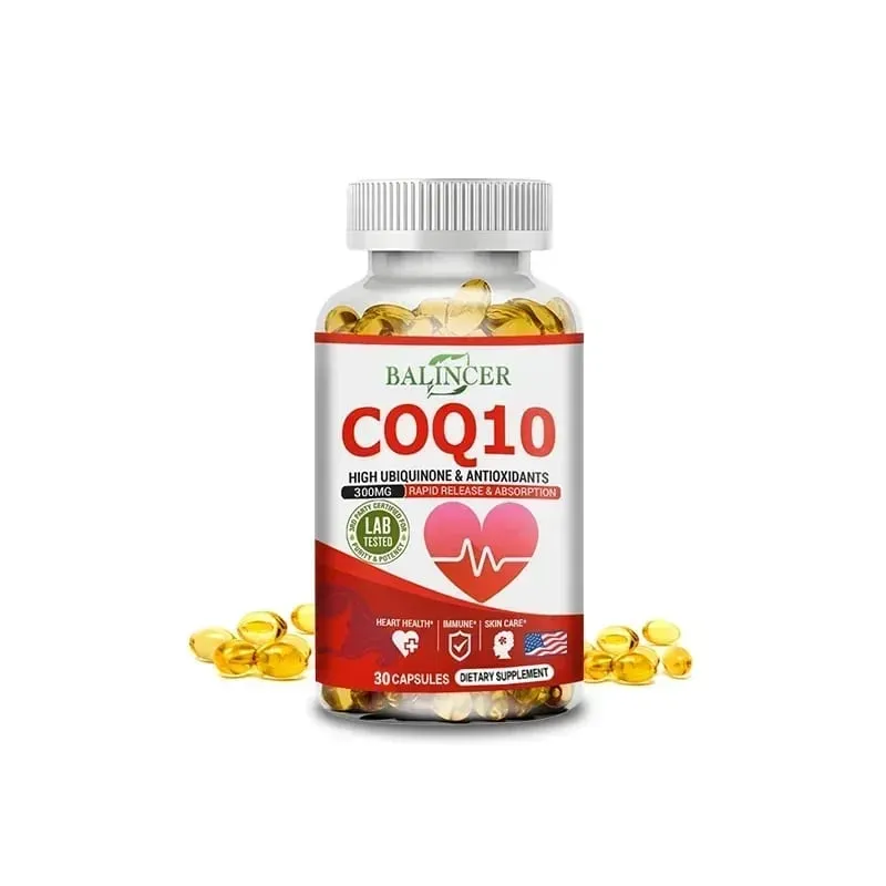 CoQ10 měkké gely - doplněk koenzymu Q10 (ubichinon) Vysoce vstřebatelný antioxidant podporuje zdraví srdce a produkci energie