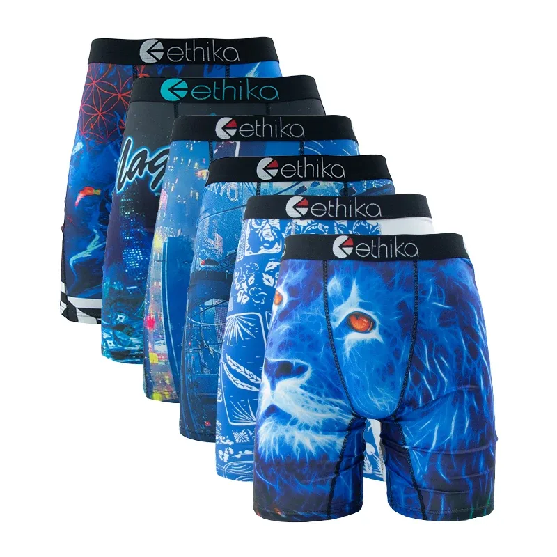 6Pcs Men Underwear Boxers Breathable Mesh Crotch Man Swimming Underpants Plus Size Mens Panties Trunks Men's Boxer Briefs