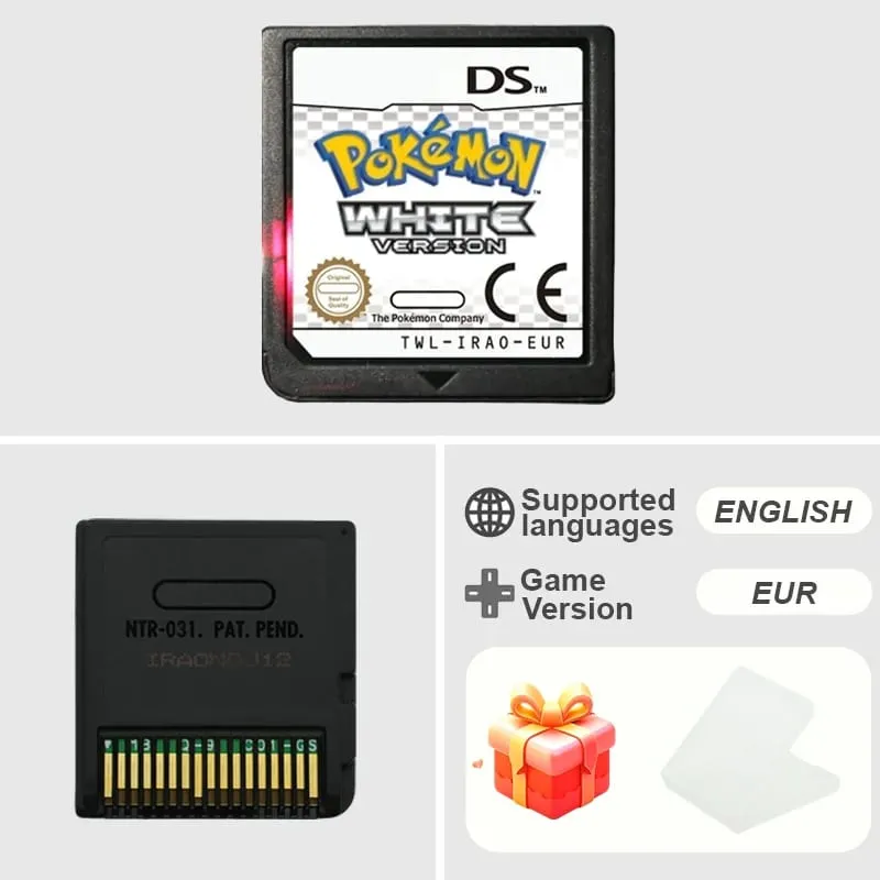 Pokemon Series DS Game Cartridge Diamond Platinum Pearl HeartGold SoulSilver Black White Multilingual for NDS/2DS