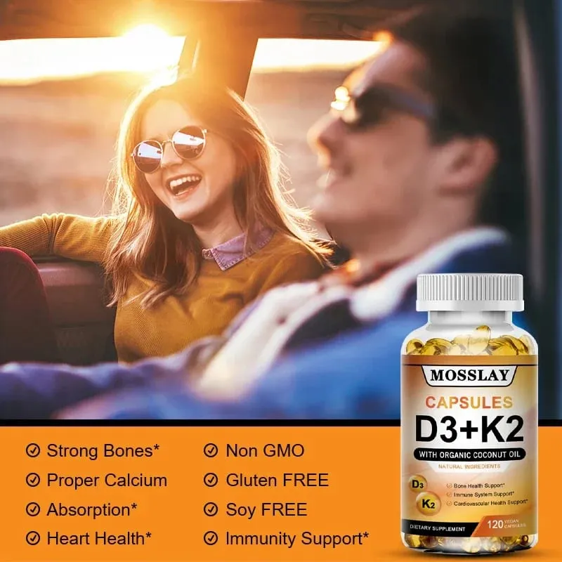 Vitamin-K2- und D3-Ergänzung Premium-Formel (30/60/120 Kapseln)