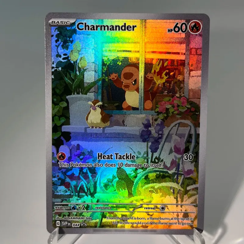Scarlet & Violet Promos PKM Cards PTCG5-B Rainbow Charmander Paradise Resort Mew Rare Collection Battle Toys Gifts for Hobbies