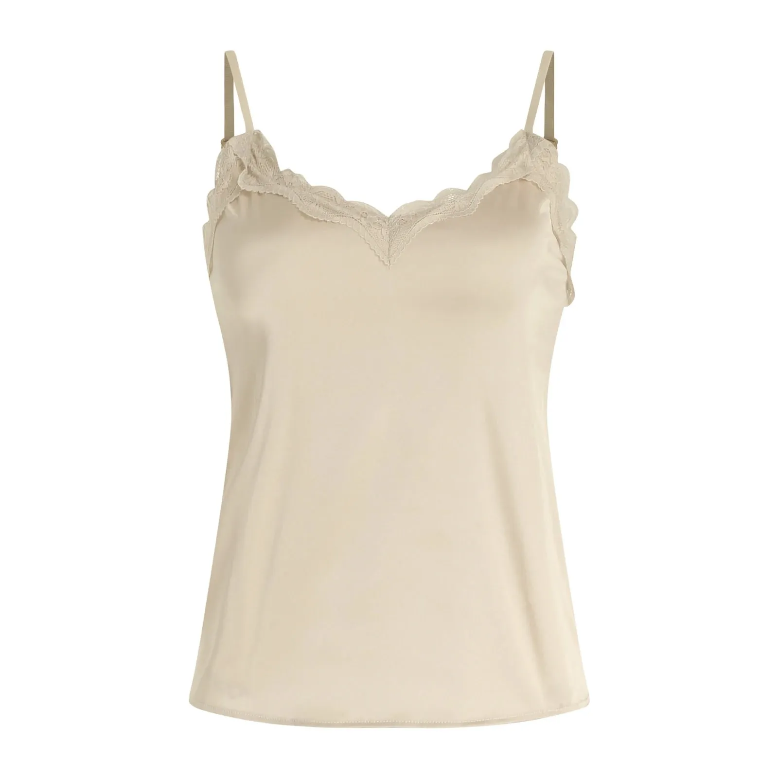 Summer Women Satin Tank Tops Lace Trim Patchwork Silky Comfortable Sleeveless Camis Elegant V-Neck Backless Solid Sexy Tops