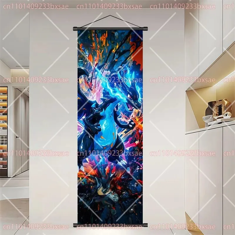 Pokémon Anime Elf Dragonite Gengar Pikachu Charizard Kyogre Rayquaza HD Poster Scroll Painting Art Hanging Painting Holiday Gift