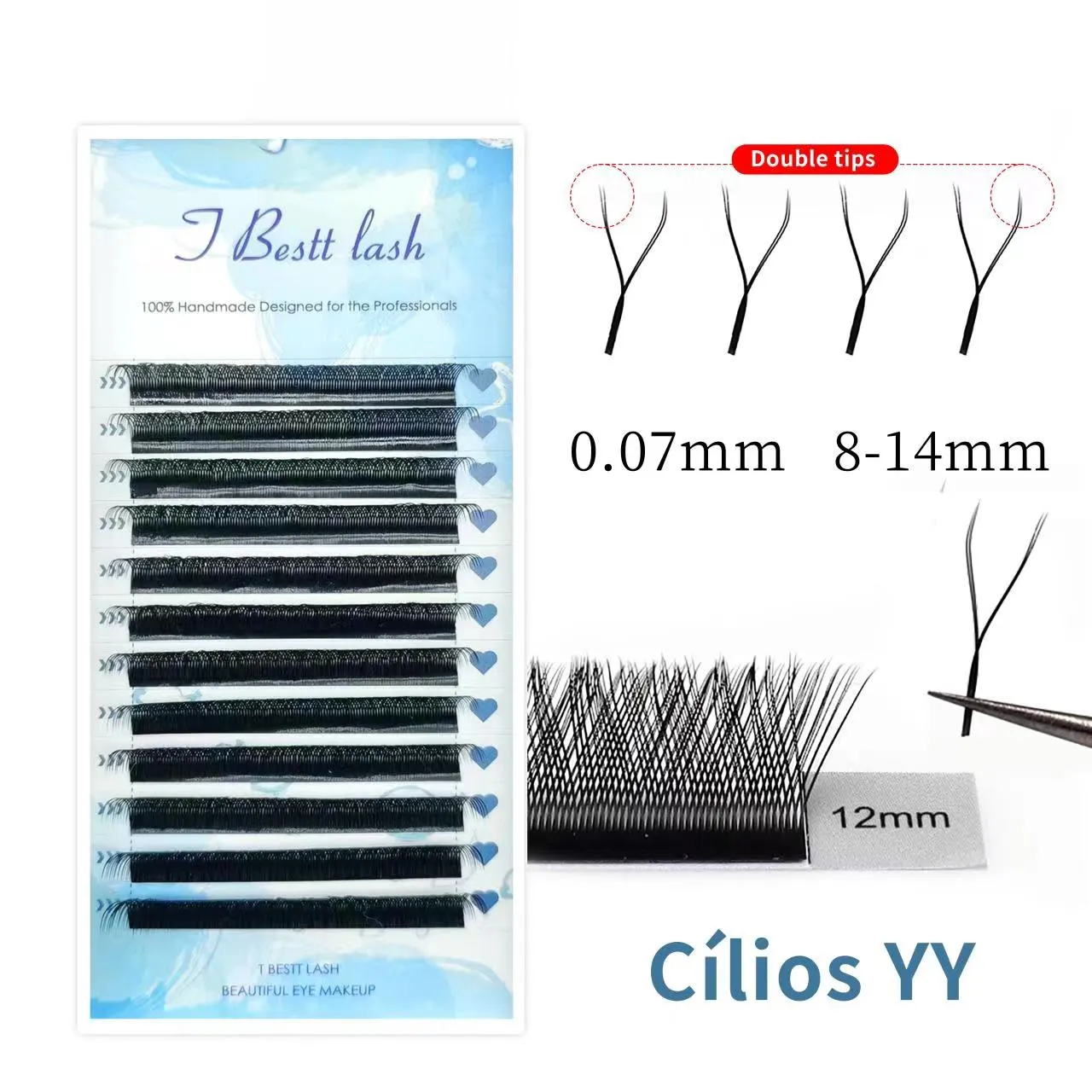 Tbestt 5D-W Shaped Eye Extension Premade Volume Fans Bulu Mata Gaya Clover W Mink Palsu Lembut Mudah Kipas Bulu Mata