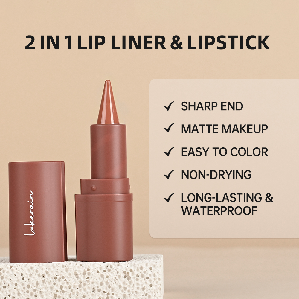 Lakerain Lip Liner Matte Nero Marrone Velluto Rossetto Impermeabile Non appiccicoso Contouring Tinta Lipliner Pastello Trucco labbra — image 5