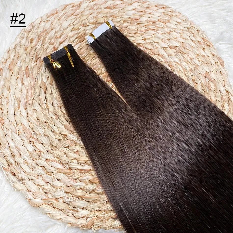 High Quality Tape Hair Extensions Full Ends Straight Hair 18-30 Inch Double Sided Adhesive Tape in Different Colors — image 14