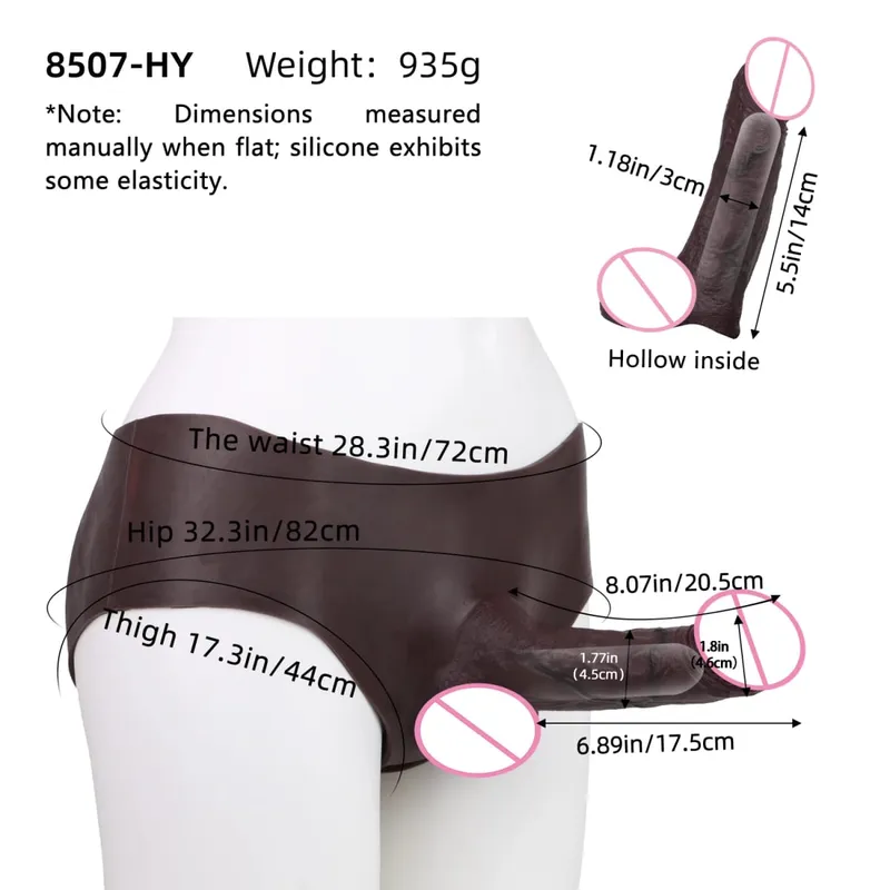 Black Realistic Penis Sleeve Pants Silicone High Waist Male Strap-On Dick Extender Delay Ejaculation Couple's Sex Tools — image 9